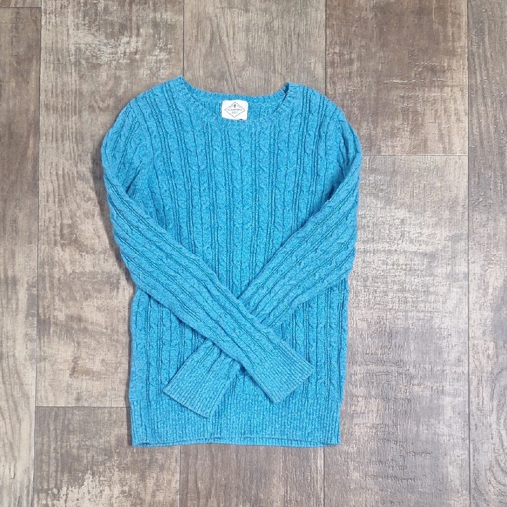 Blue Cable Knit Sweater